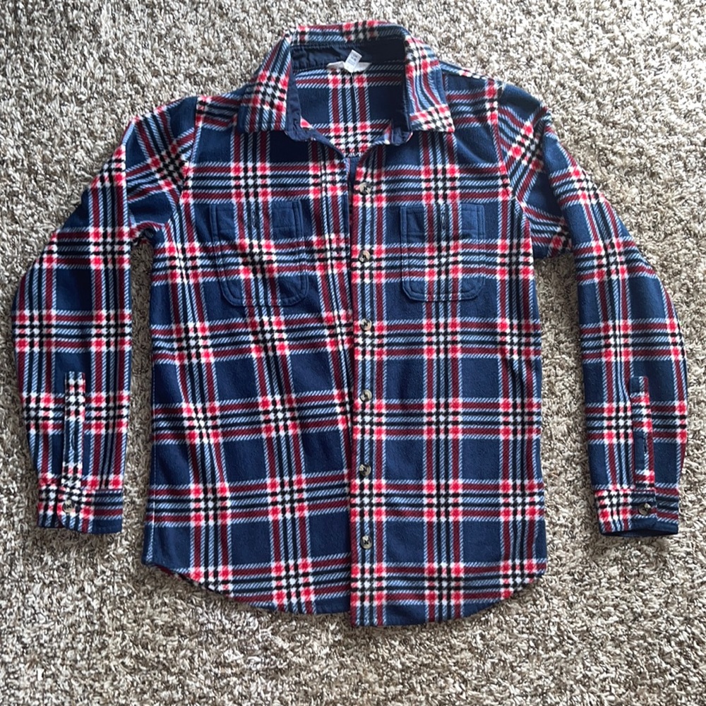 Cotton Plaid Button Shirt